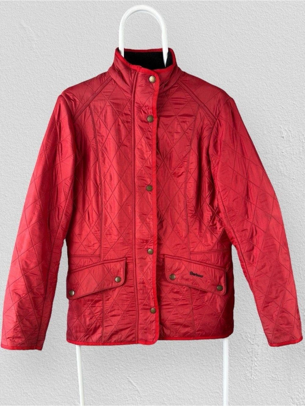 Barbour Calvary Polarquilt Fleece Lined Womens Jacket, Deep Claret, 6